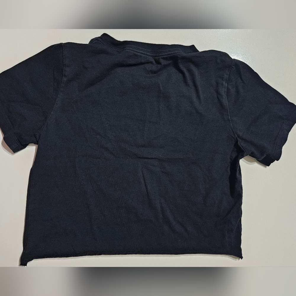 Converse Black Crop Tee with White Star Chevron Logo - Picture 3 of 7